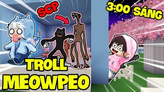 KEYD THỬ THÁCH TROLL MEOWPEO BẰNG QUÁI VẬT SCP VÀO LÚC 3:00 SÁNG TRONG MINI WORLD