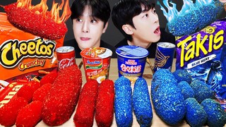 ASMR MUKBANG 직접 만든 타키스 대왕 가래떡 떡볶이 불닭볶음면 치즈스틱 핫도그 먹방 & 레시피 FIRE NOODLES AND Tteokbokki EATING SOUND!