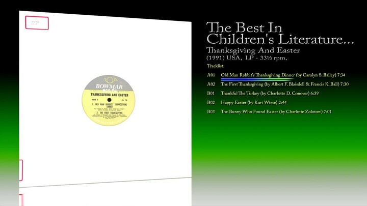The Best In Children's Literature... (1963) Thanksgiving And Easter [LP - 33⅓ RPM - Story]