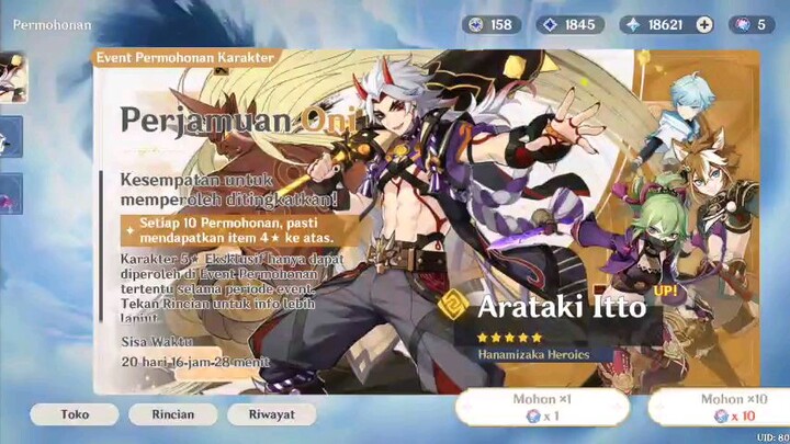 gacha banner arataki itto hoki parah