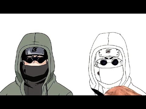 How to draw Shino Aburami from Naruto step by step رسم شينو من ناروتو خطوة بخطوة / أنمى ناروتو