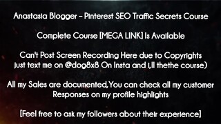 Anastasia Blogger course - Pinterest SEO Traffic Secrets Course