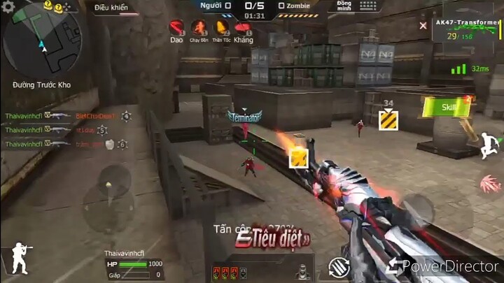 Cf mobile/CF Legends | thủ ăn kill Ak-Transformer | Zombie V4 Hoàng lăng.