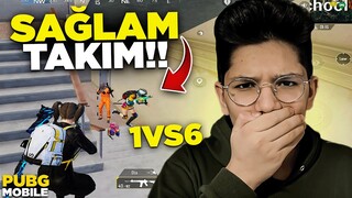 SAĞLAM TAKIMA DENK GELDİM!! 1VS6 | PUBG MOBİLE