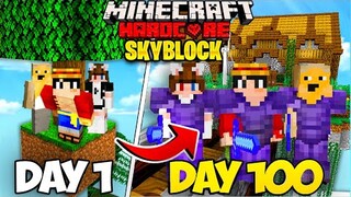 We Spent 100 Days In Minecraft in Modded Skyblock