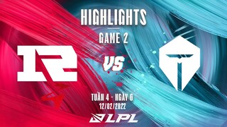 RNG vs TES | Highlights - Game 2 | Tuần 4 Ngày 6 | LPL Mùa Xuân 2022