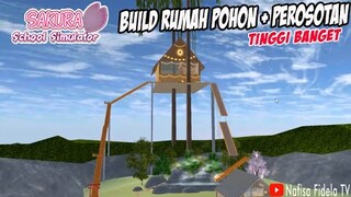 bikin rumah pohon tinggi banget + perosotan di sakura school simulator