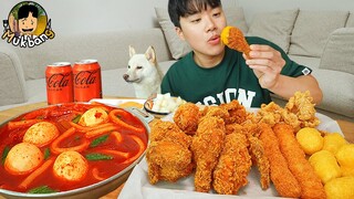 ASMR MUKBANG BBQ 핫황금올리브치킨 먹방! 닭껍질튀김 새우스틱 치즈볼 CRISPY FRIED CHICKEN EATING SOUND!