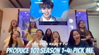 COUSINS REACT TO PRODUCE 101 SEASON 1-4 THEME SONGS (PICK ME, NAYANA, NEKKOYA, X1-MA)