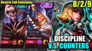 DISCIPLINE V.S. COUNTERS | BEATRIX GAMEPLAY 2022 | MLBB