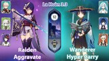 C0 Raiden Sara Aggravate & C0 Wanderer Hyper Carry | La Hoàn Thâm Cảnh Tầng 12 | Genshin Impact 3.3