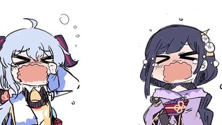 [Teyvat Kindergarten] Baby Ganyu teaches little Thor how to share popsicles, but little Thor makes a