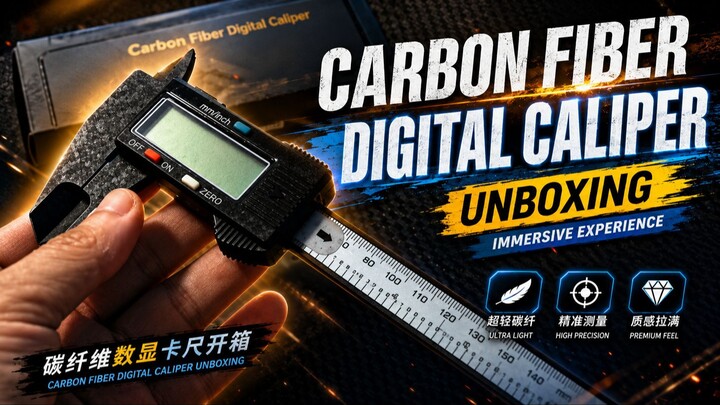 沉浸式体验 | 碳纤维数显卡尺开箱 | Carbon Fiber Digital Caliper Unboxing