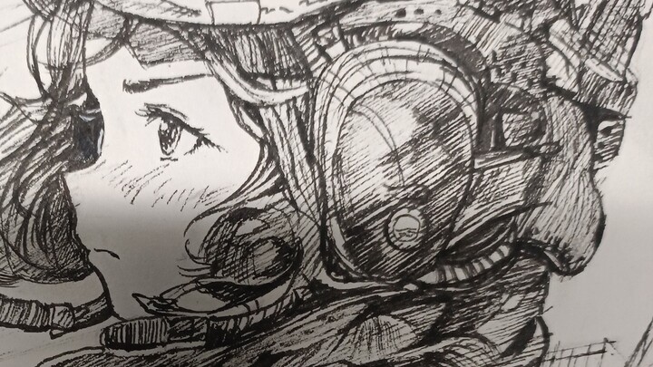 A black-pen drawing from my first year of high school