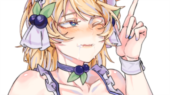 『ขั้นตอนการวาด』“บลูเบอร์รีกับครีมทำขนมได้เลย ไม่มีปัญหาใช่ไหม?”