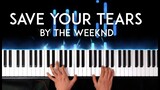 Save your Tears by The Weeknd piano cover with free sheet music  [Yamaha P-125]