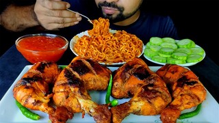 2X SPICY KOREAN FIRE NOODLES, 4 TANDDORI CHICKEN, SWEET CHILI SAUCE ASMR MUKBANG SHOW | #LiveToEATT