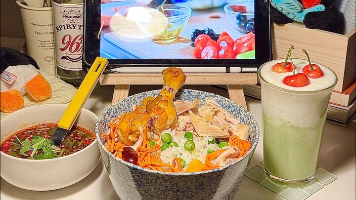 กินคนเดียว｜กินให้สะอาดจริงๆ แล้วผอมแน่นอน! 🥣น่องไก่นึ่งเห็ดถั่งเช่า! น้ำจิ้มพริกขี้หนูแบบกุ้ยโจว!