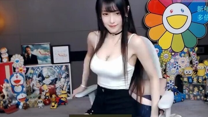 Gaun bertali kelompok Fudan rok pendek stoking hitam kaki panjang sepatu hak tinggi taktik mundur