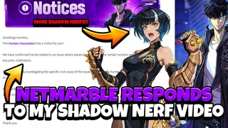 NETMARBLE ANSWERS RIGHT AWAY ABOUT SHADOW NERFS BUT WE FOUND MORE!! [Solo Leveling: Arise]