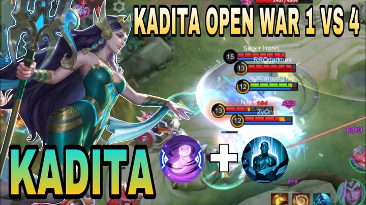 GAMEPLAY KADITA ROAMING, SETUP WAR 1 VS 4 AUTO RATA #mobilelegends #kadita #kaditagameplay