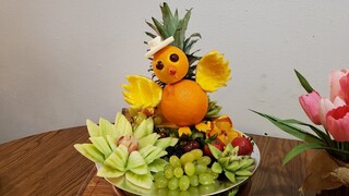 How To Make Cute Duck from Orange ,Pineapple  with the Fantastic Flowers/Fruit and vegetable carving