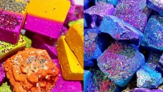 85 Dyed & soft gym chalk crush blocks ASMR😍
