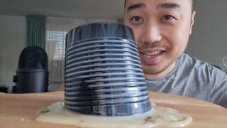 ASMR Grass Jelly With Condensed Milk - EATING SOUNDS