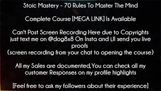 Stoic Mastery Course 70 Rules To Master The Mind download
