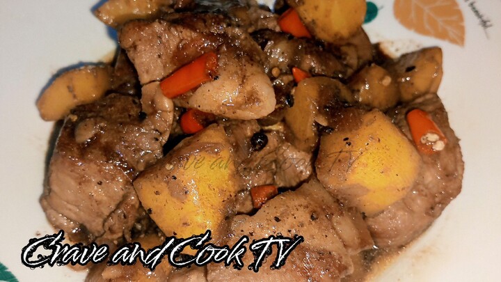 How I cooked Spicy Pork Adobo with Potatoes/Less oil, flavorful and tender! 😋