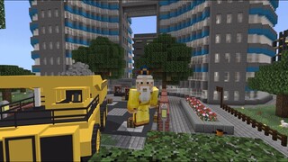 Minecraft / Building A City With Trucks | Craftable Construction Trucks By Lifeboat Part 1