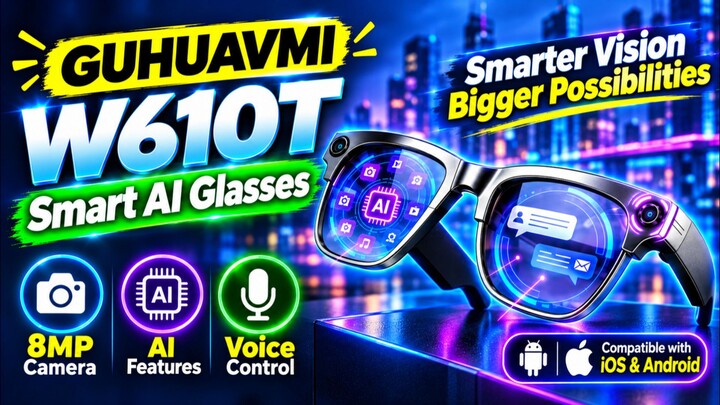 GUHUAVMI W610T Smart AI Glasses Review: 8MP Camera & AI Features