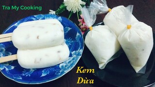 Cách làm KEM SỮA DỪA dẻo mịn, không dăm đá 🍨 🥛 🥥  | Tra My Cooking