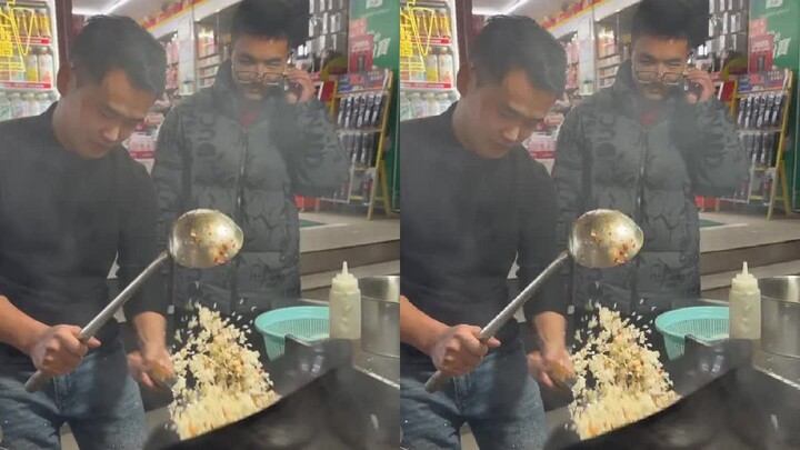 Ông chủ này còn tưởng tôi đòi tiền nữa chứ #cơm-chiên #mì-chiên #bún-chiên #bán-hàng-vỉa-hè