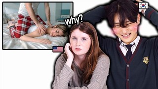 American vs Korean's Favorite Physical Touch:  Korean Teen and American Reaction