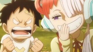 Mereka sangatlah imut! Korps Luffy muda dan putri berambut merah Uta, seseorang bisa tahan! ?