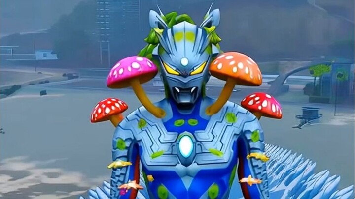 Mushrooms grow out of Ultraman's body