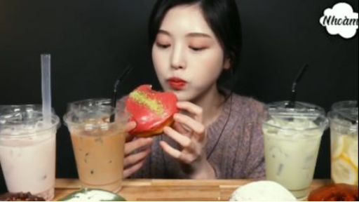 Đồ uống lạnh và donut kem ngọt phần 1 #mukbang