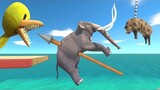 Jump and Escape From Rainbow Friends - Animal Revolt Battle Simulator