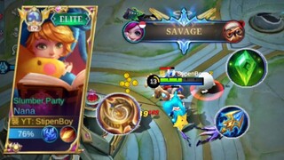 Top Global Nana SAVAGE Coy!! Gendong Trio Beban Meresahkan!! Mobile Legends