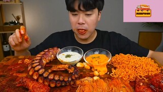 Mukbang mì với đùi gà và khoai tây chiên phần 7 #anngon