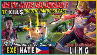 Hate King Of Ling in PH, So Deadly Critical Damage [ Philippines No. 7  Ling] | Top 3 Global Hate