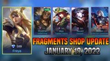 Rare & Hero Fragments Update | January 19, 2022 | Fragments Shop Skins Update | MLBB