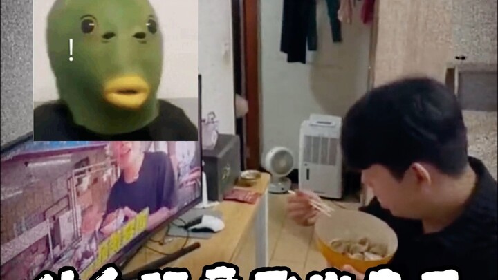 You can tell this guy is really hungry.