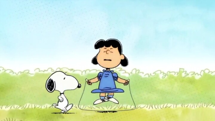 I love them so much! (Snoopy and his sister skipping rope)