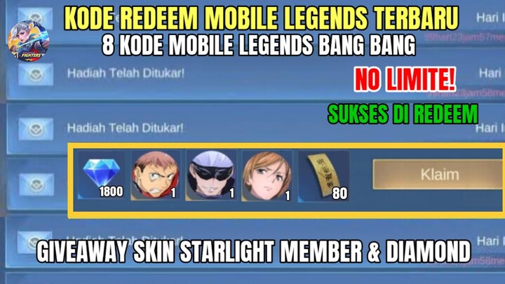 BURUAN! 8 KODE REDEEM ML TERBARU KODE REDEEM MOBILE LEGENDS HARI INI UPDATE JUNI 2024