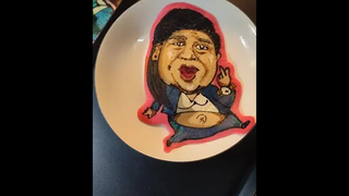 ทำแพนเค้กรูป เจ๊ตูลิป้อม (ลุงตู่+ลุงป้อม+ป้ารีณา)