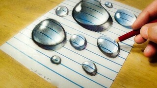 Nước mắt không phải là ba chiều, họa sĩ phác thảo 3D dạy bạn vẽ những giọt nước pha lê trên mặt phẳn