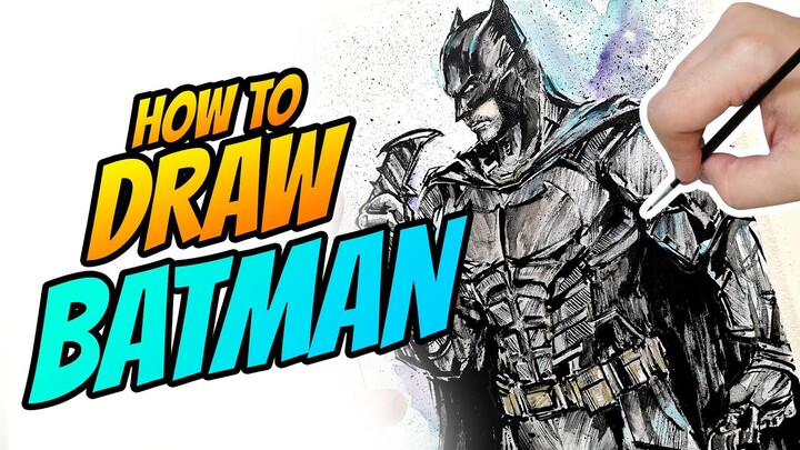 How to draw Batman - Ink andd Acrylic on canvas