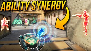 THE ULTIMATE SYNERGY MONTAGE - 200 IQ Combos - VALORANT